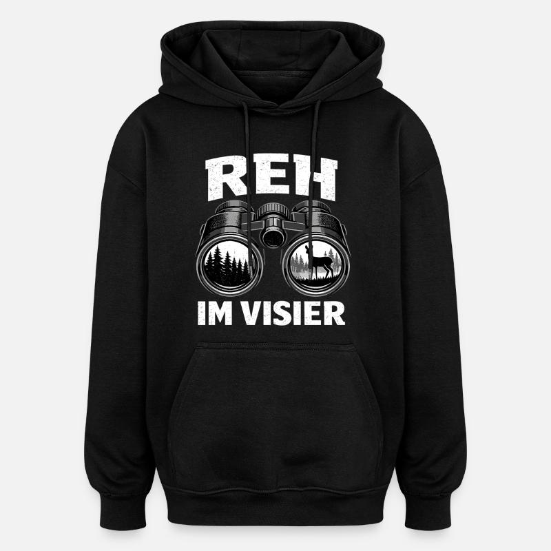 Hunter Deer Sight Hunting Gift - Oversized Unisex Hoodie - black