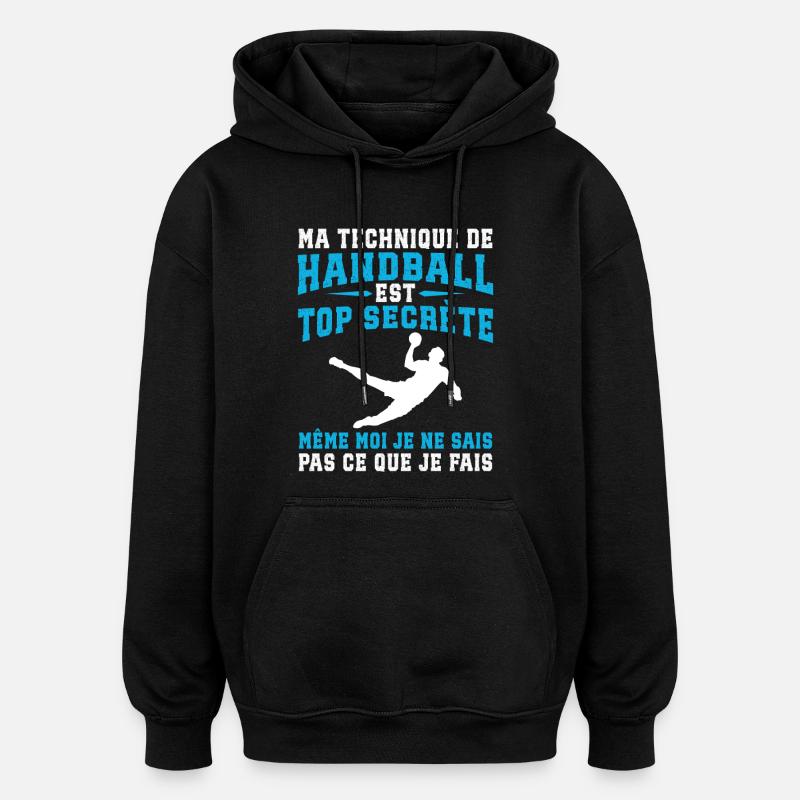 Handball - Sweat à capuche oversize unisexe - noir