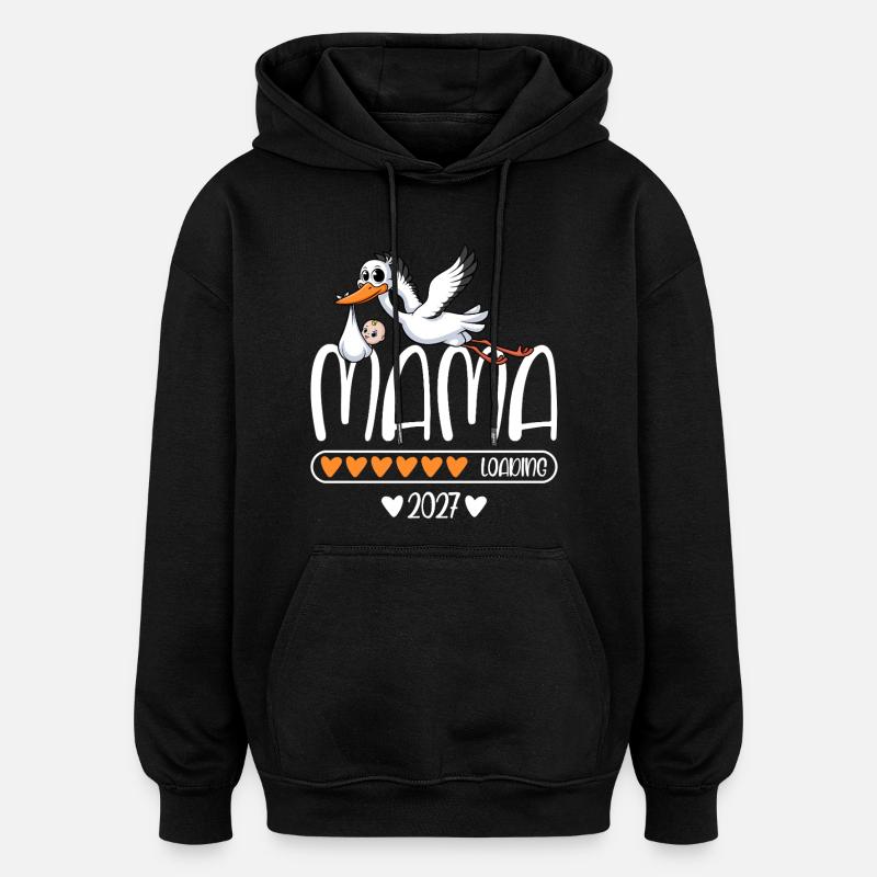 Mama 2027 loading - Oversized Unisex Hoodie - black