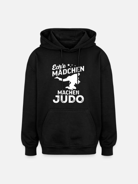 echte maedchen machen judo - Oversized Unisex Hoodie - Schwarz