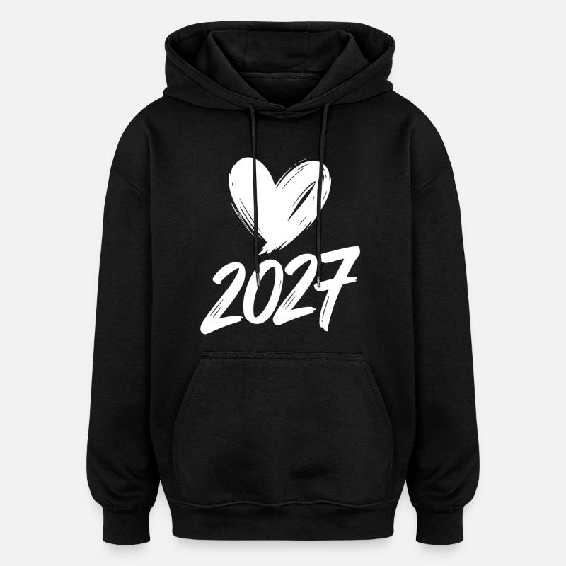 Cœur 2027 - Sweat à capuche oversize unisexe - noir