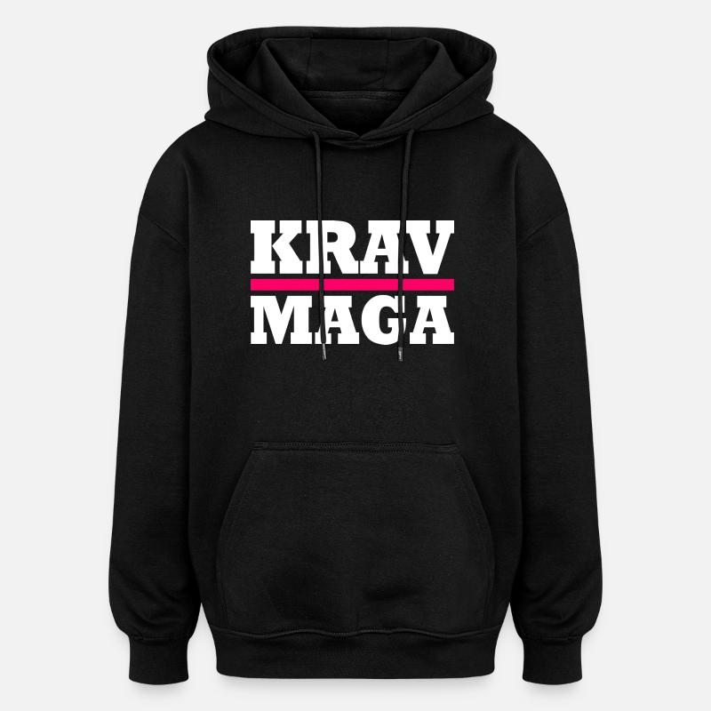 Krav maga - Sweat à capuche oversize unisexe - noir