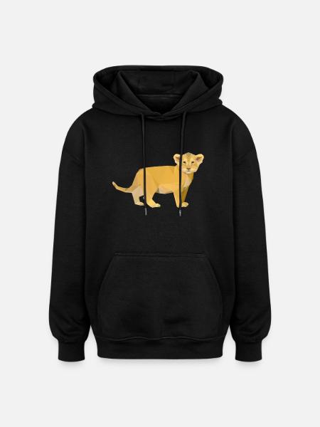 Baby Löwe - Oversized Unisex Hoodie - Schwarz
