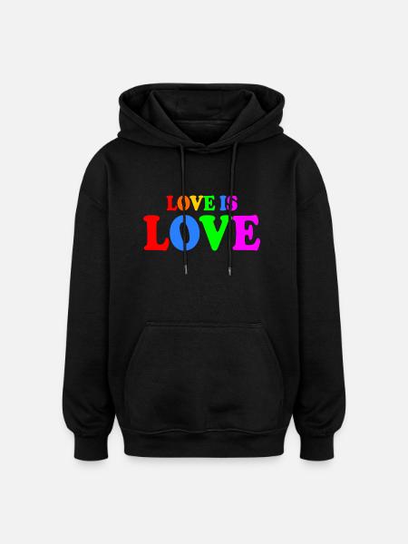 Love is love - Sweat à capuche oversize unisexe - noir
