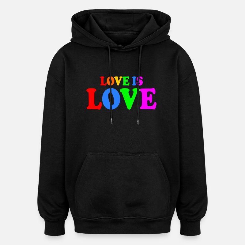 Love is love - Sweat à capuche oversize unisexe - noir