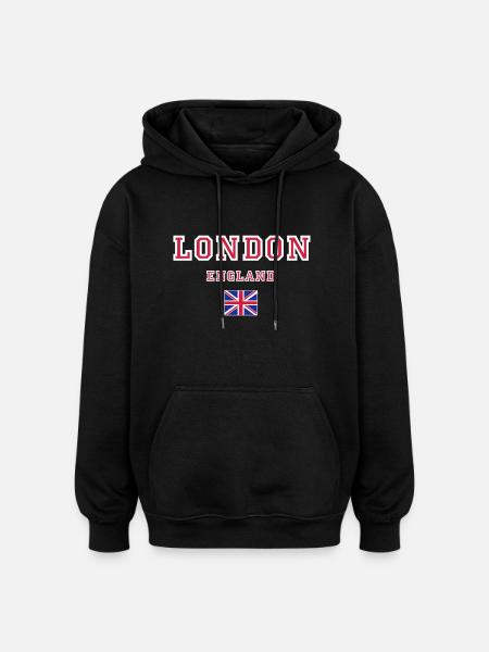 London, England - Oversized Unisex Hoodie - black