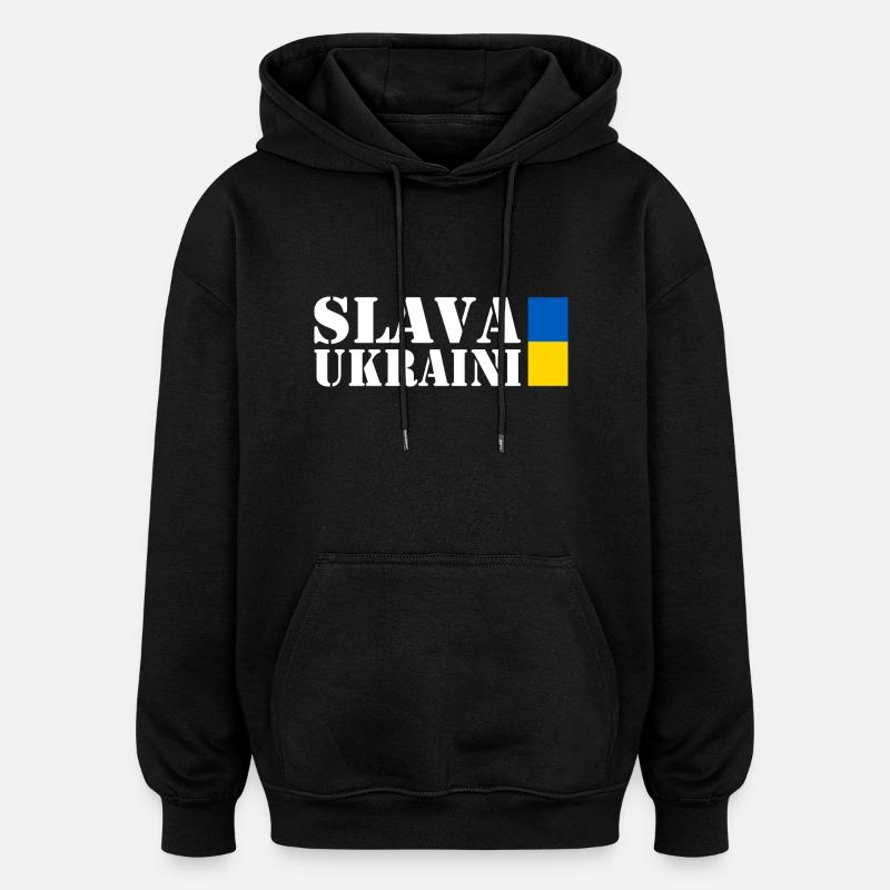 Slava ukraini - Sweat à capuche oversize unisexe - noir