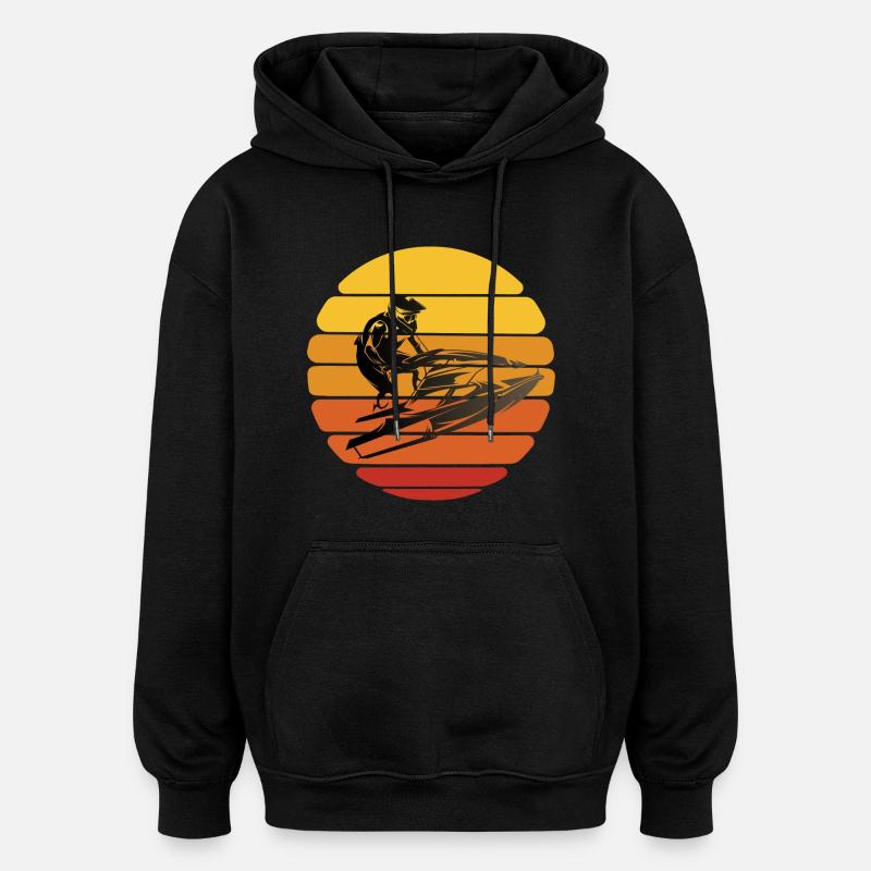 Jet Ski Design TShirt - Oversized Unisex Hoodie - black