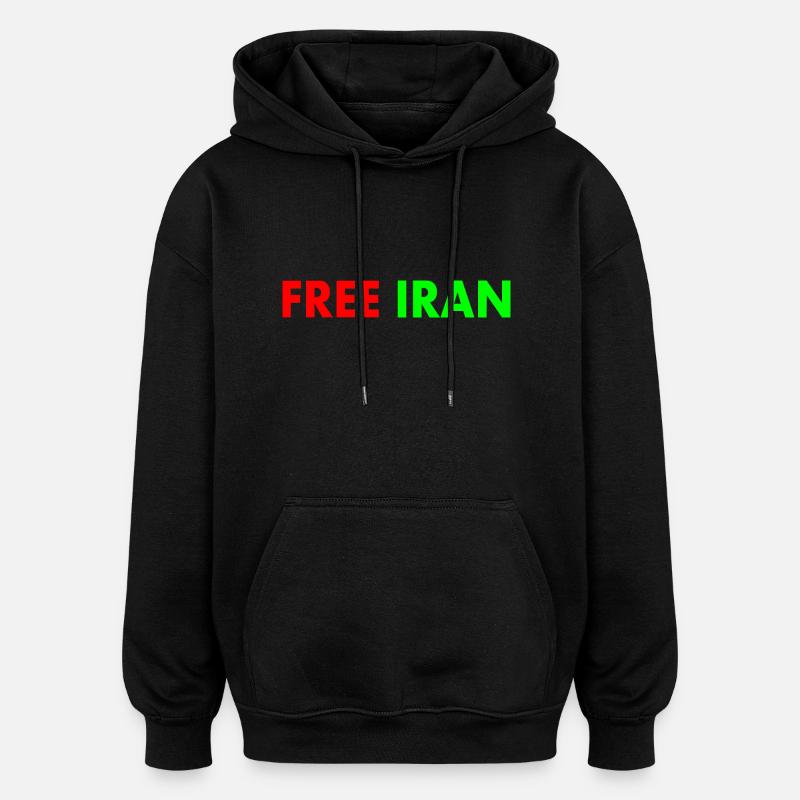 Free iran - Sweat à capuche oversize unisexe - noir