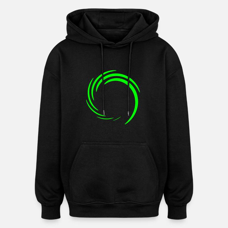 Cercle vert vert - Sweat à capuche oversize unisexe - noir