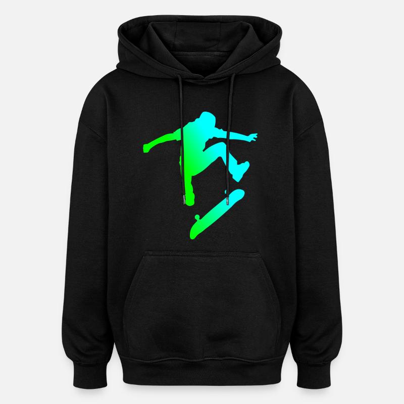 patineur - Sweat à capuche oversize unisexe - noir