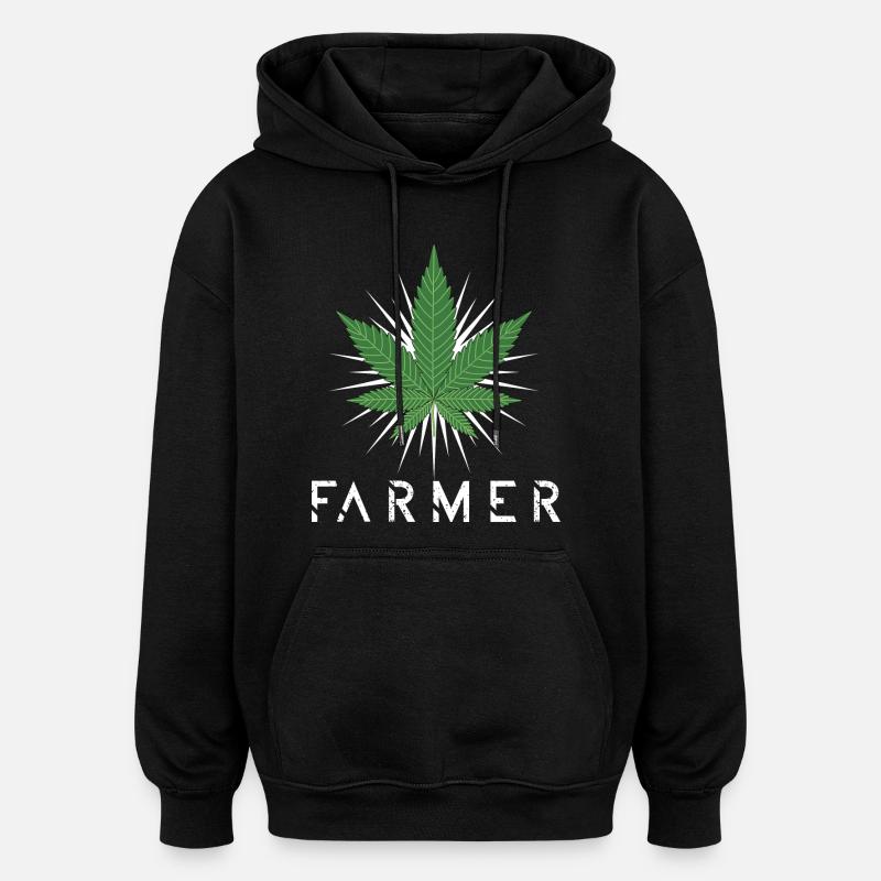 Chanvre Farmer - Sweat à capuche oversize unisexe - noir