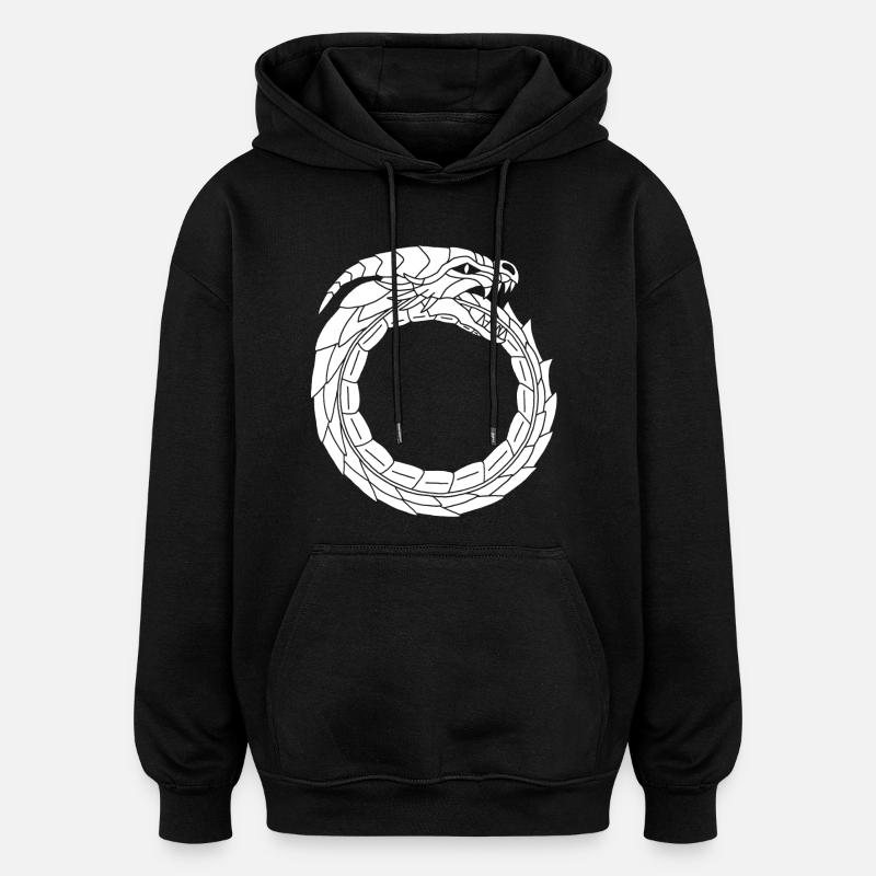 Dragon blanc dévoreur - Sweat à capuche oversize unisexe - noir