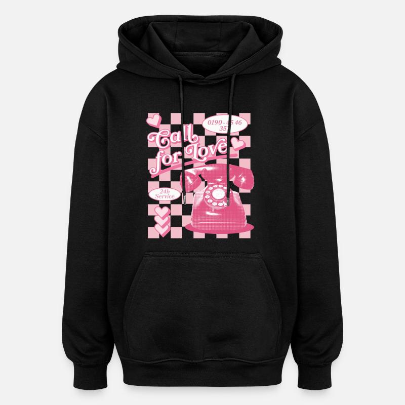 Appel à l’amour hotline esthétique - Sweat à capuche oversize unisexe - noir