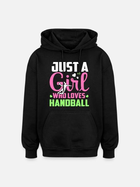 einfach ein Mädchen, das Handball liebt - Oversized Unisex Hoodie - Schwarz