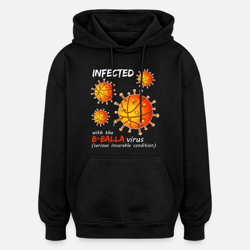 Virus du basket-ball de B-Balla - Sweat à capuche oversize unisexe - noir