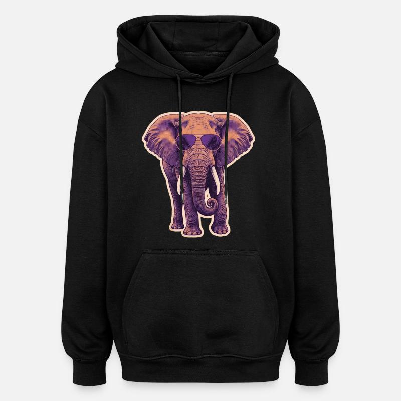 Lunettes d’été éléphant - Sweat à capuche oversize unisexe - noir