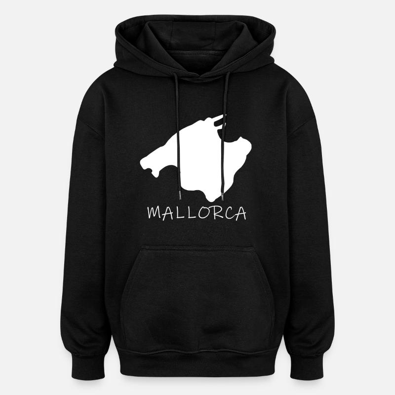 Majorque - Sweat à capuche oversize unisexe - noir