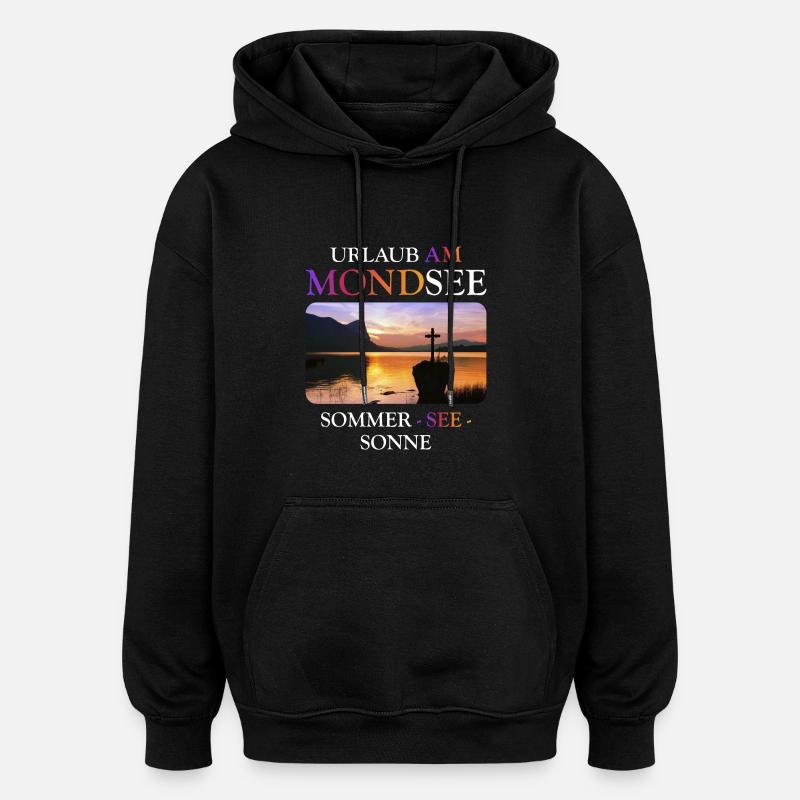 Mondsee - Sweat à capuche oversize unisexe - noir