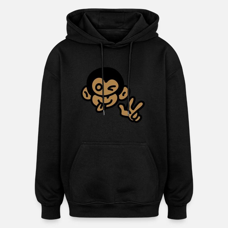 Monkey cool - Oversized Unisex Hoodie - black