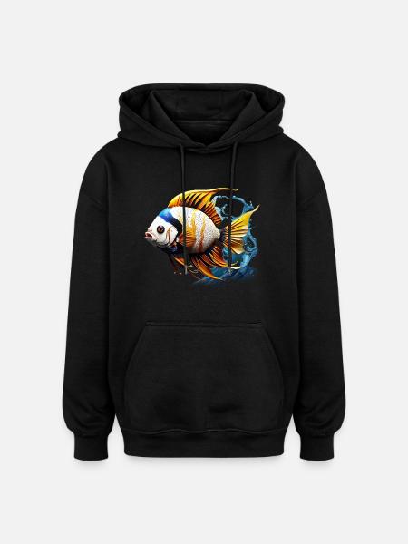Angelfish - Oversized Unisex Hoodie - black