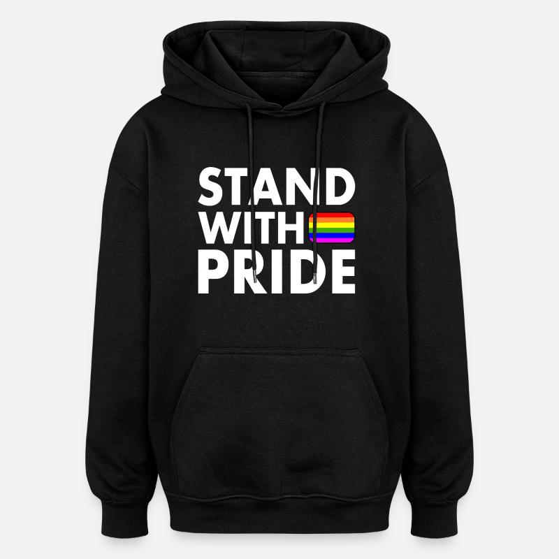 Stand with pride - Sweat à capuche oversize unisexe - noir