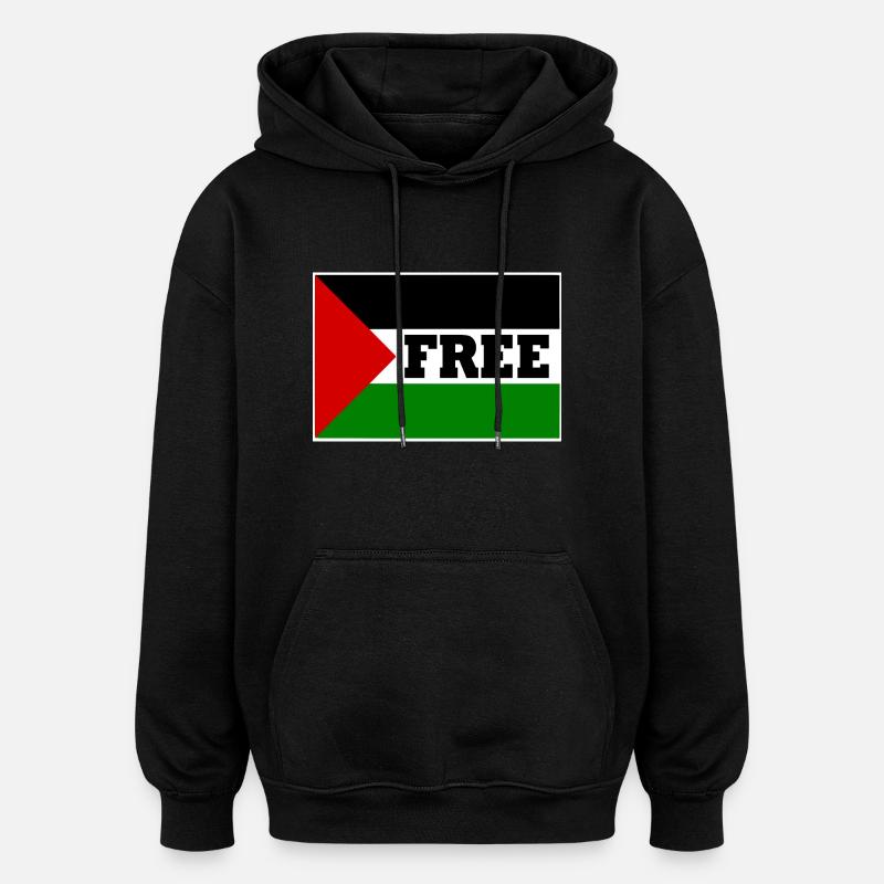Free palestine - Sweat à capuche oversize unisexe - noir