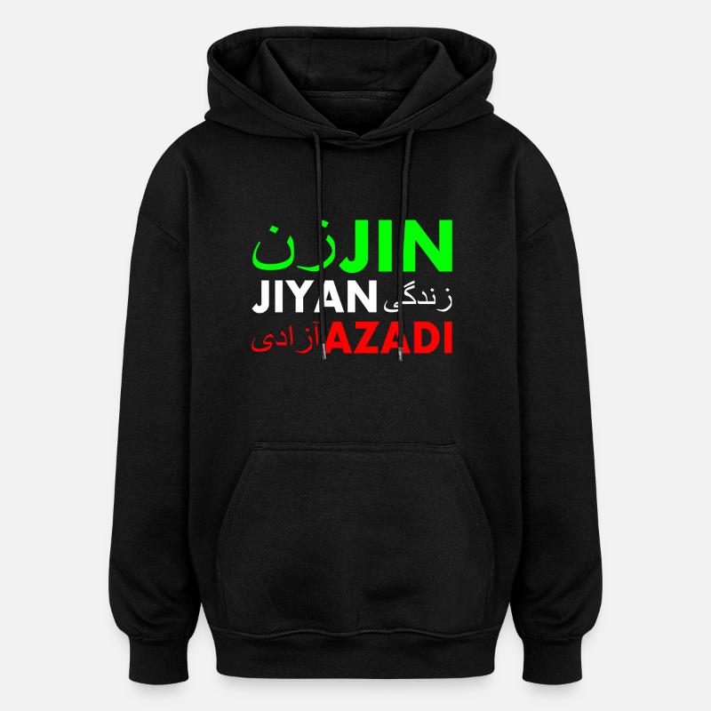 Jin jiyan azadi زن زندگی آزادی - Sweat à capuche oversize unisexe - noir
