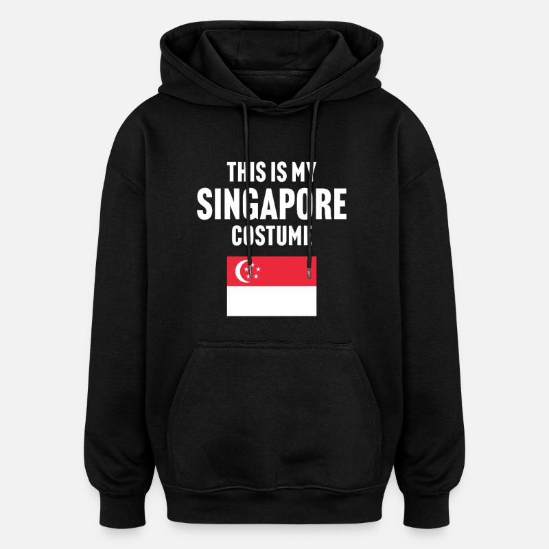C’est mon costume de Singapour - Sweat à capuche oversize unisexe - noir