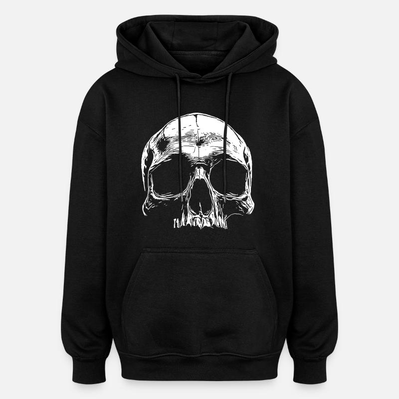CRÂNE - Sweat à capuche oversize unisexe - noir