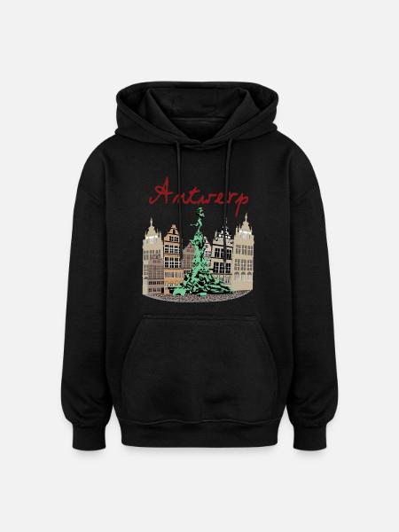 Brabo Antwerp - Oversized Unisex Hoodie - black