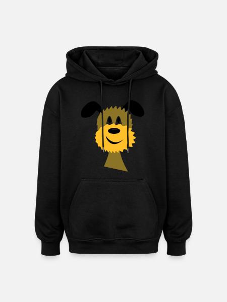chien - Sweat à capuche oversize unisexe - noir