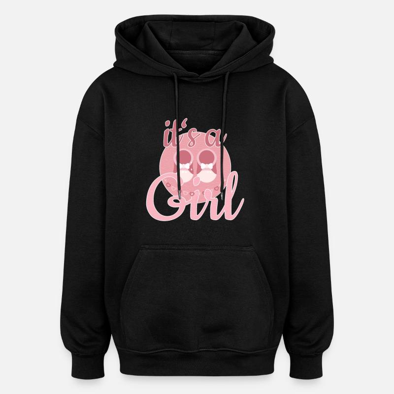Cadeau Bébé Fille - Sweat à capuche oversize unisexe - noir