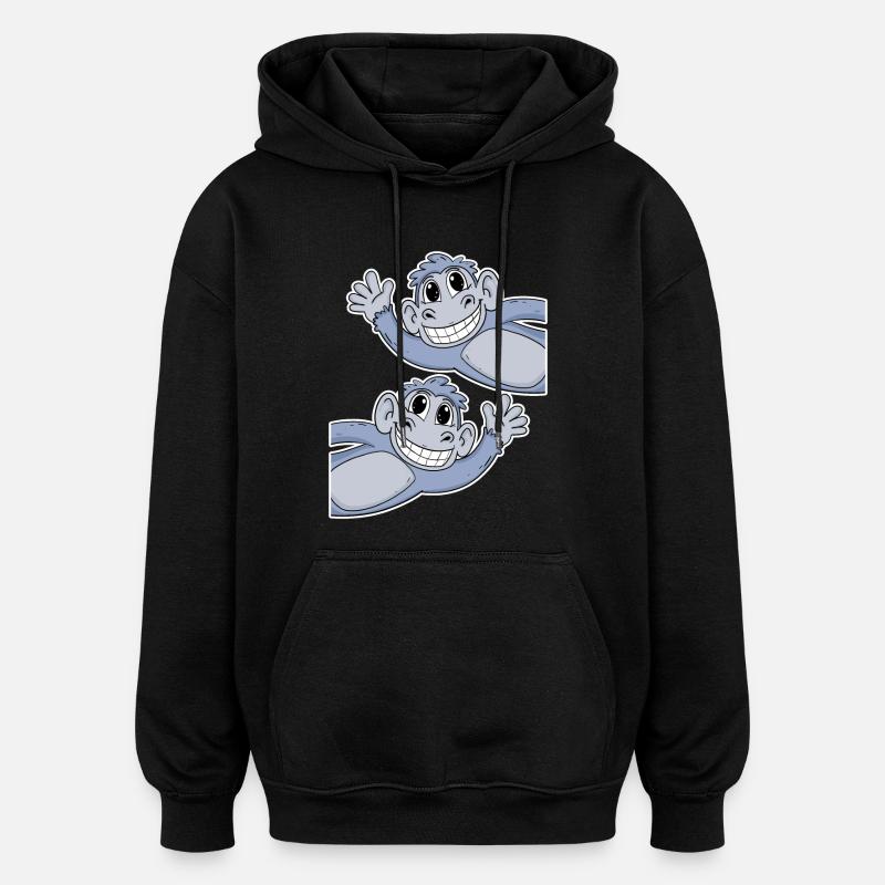 Singe Singe - Sweat à capuche oversize unisexe - noir