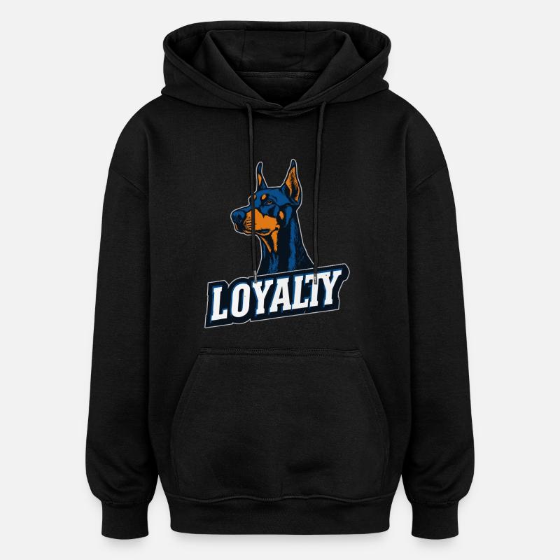 Doberman – Symbole de loyauté | LOYAUTÉ - Sweat à capuche oversize unisexe - noir