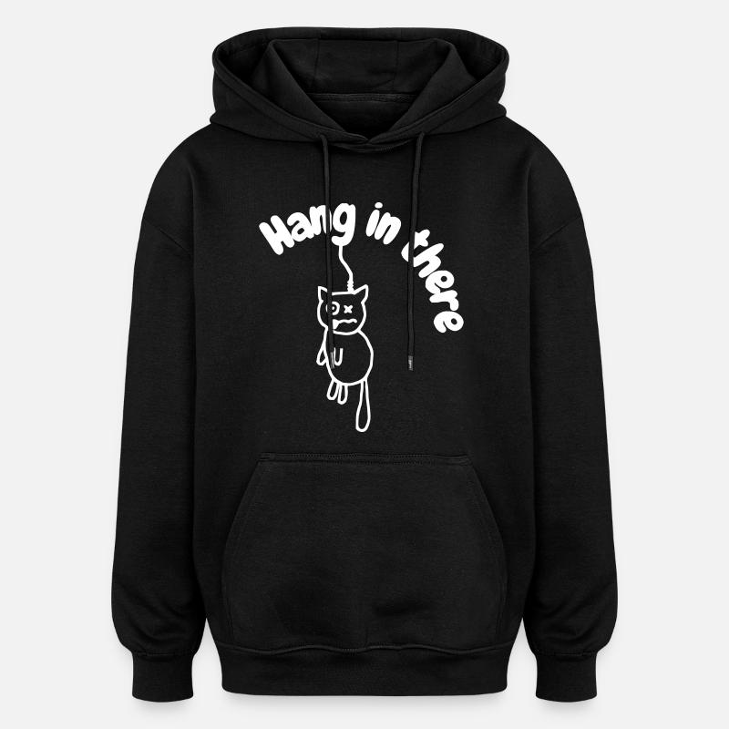 Hanginthere4 - Sweat à capuche oversize unisexe - noir