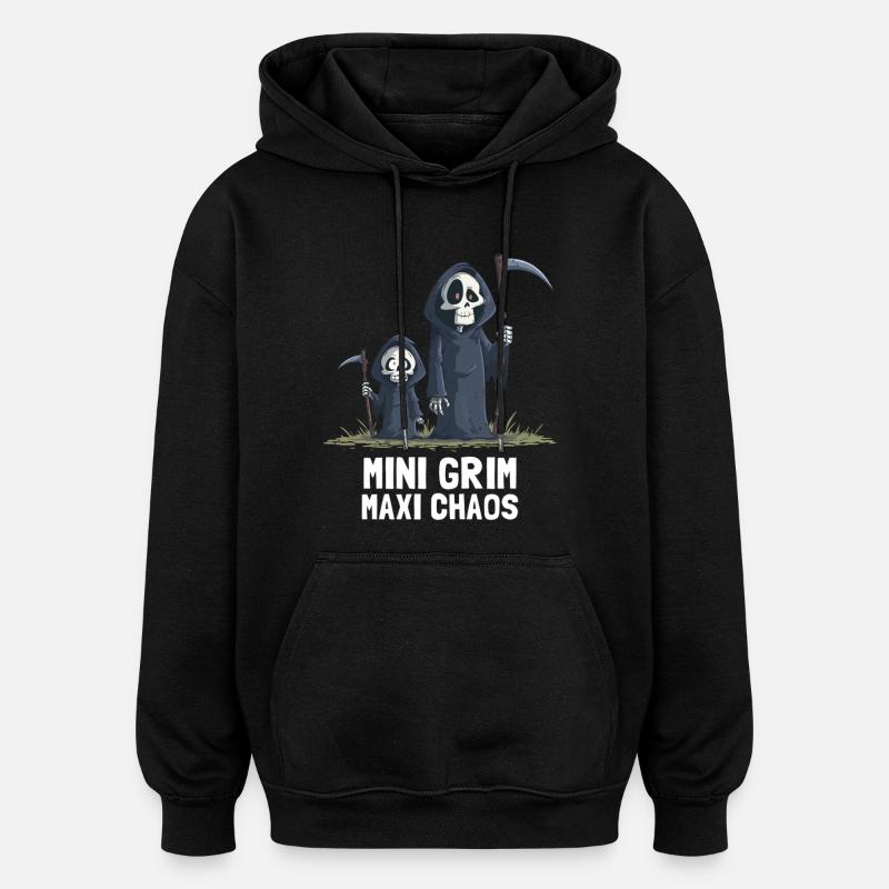 Kleiner Grim – Der Sensenmann des Chaos - Oversized Unisex Hoodie - Schwarz