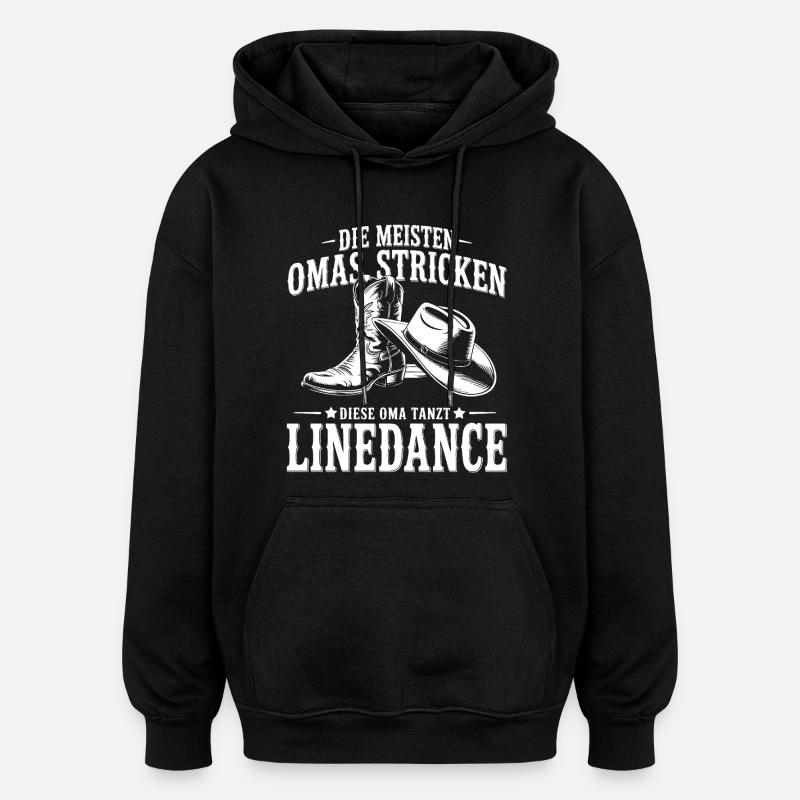Grand-mère Dancing LineDance - Sweat à capuche oversize unisexe - noir
