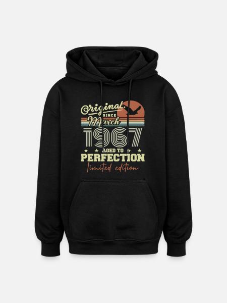 Birthday March 1967 - Oversized Unisex Hoodie - black
