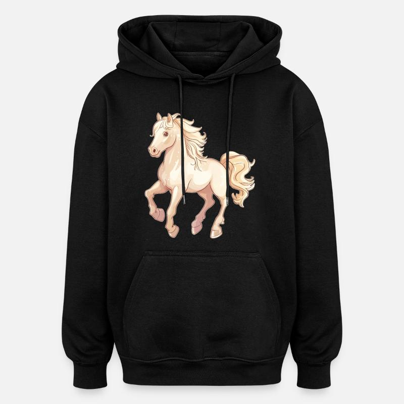 Cheval - Sweat à capuche oversize unisexe - noir