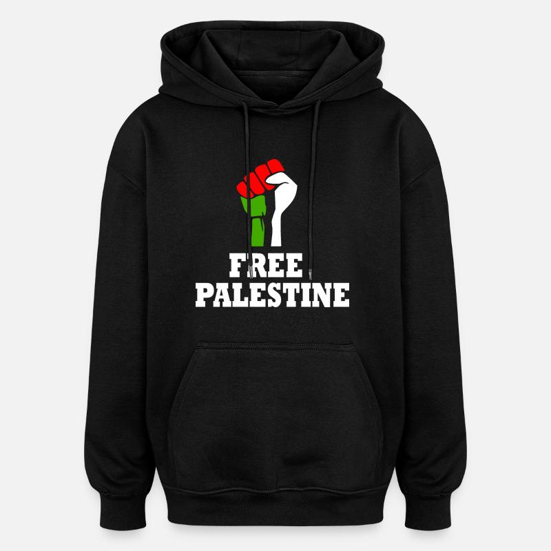 Free palestine - Sweat à capuche oversize unisexe - noir