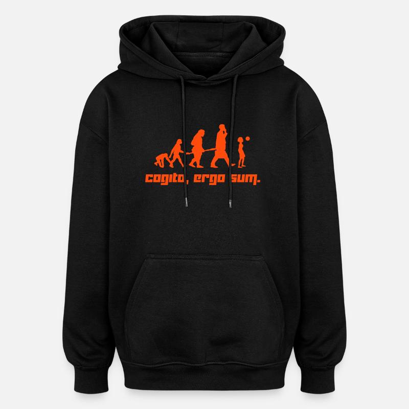 Cogito, ergo sum. (Vector) - Sweat à capuche oversize unisexe - noir