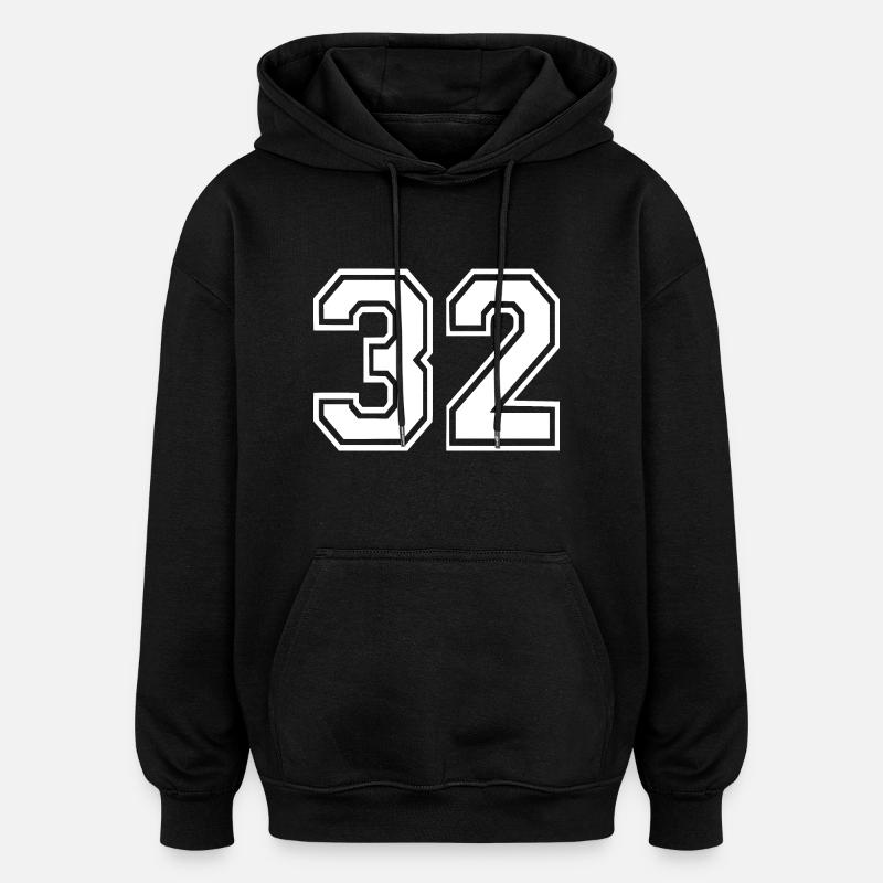 32 - Sweat à capuche oversize unisexe - noir