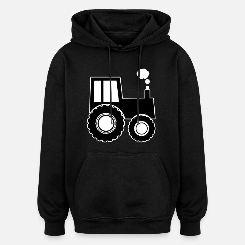 Traktor - Oversized Unisex Hoodie - Schwarz