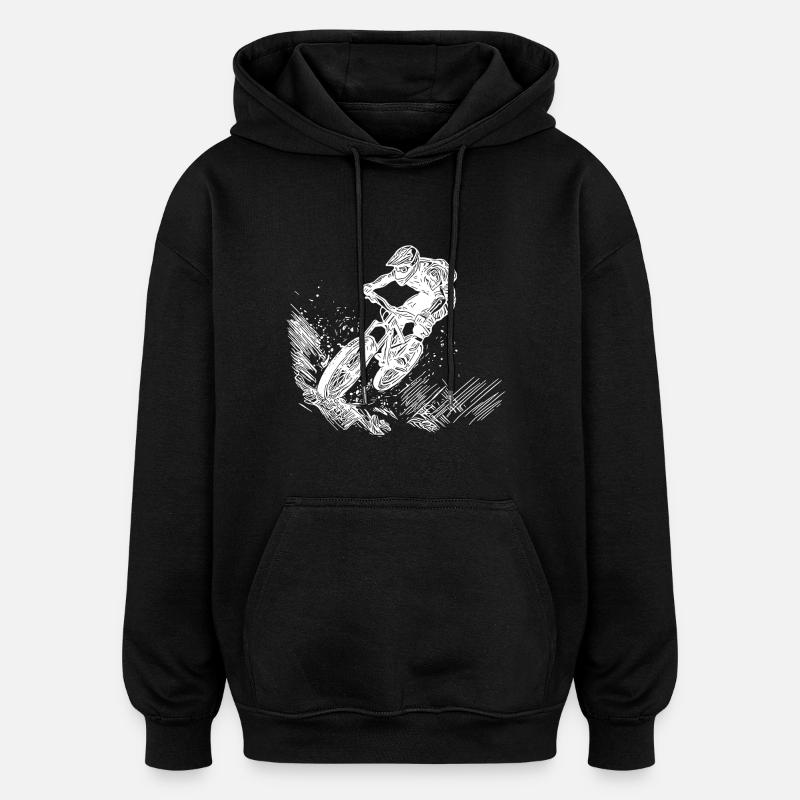 VTT vélo descente saut - Sweat à capuche oversize unisexe - noir