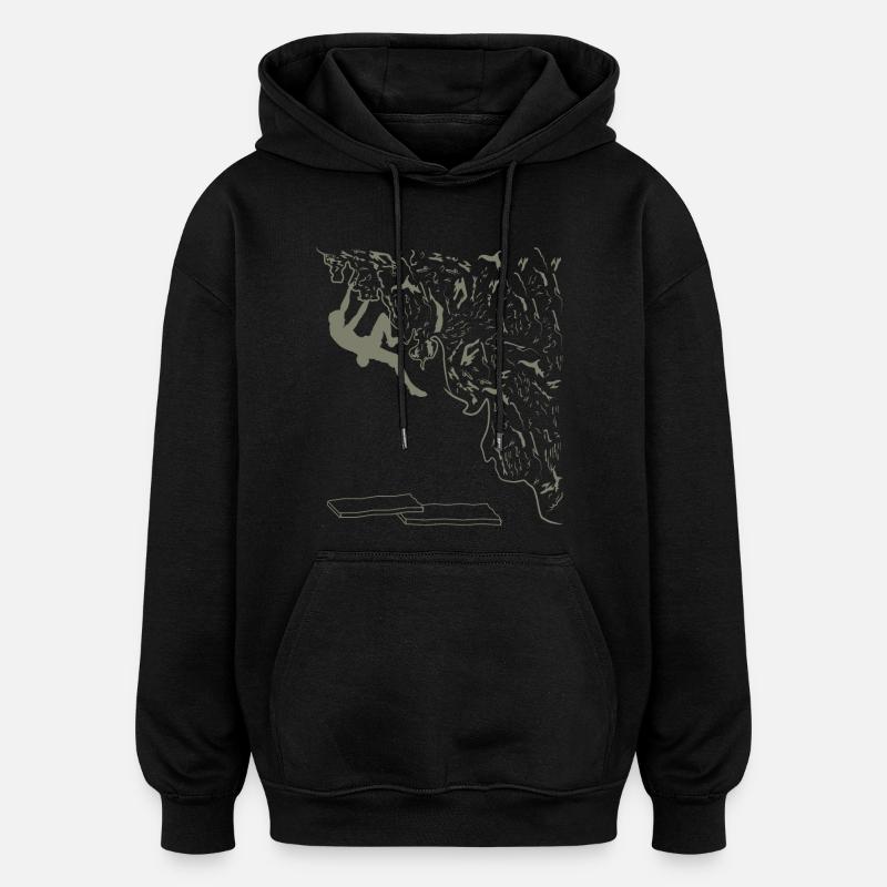 Klettern Bouldern - Oversized Unisex Hoodie - Schwarz