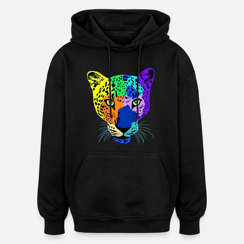 Kunterbunte Safari - Oversized Unisex Hoodie - Schwarz