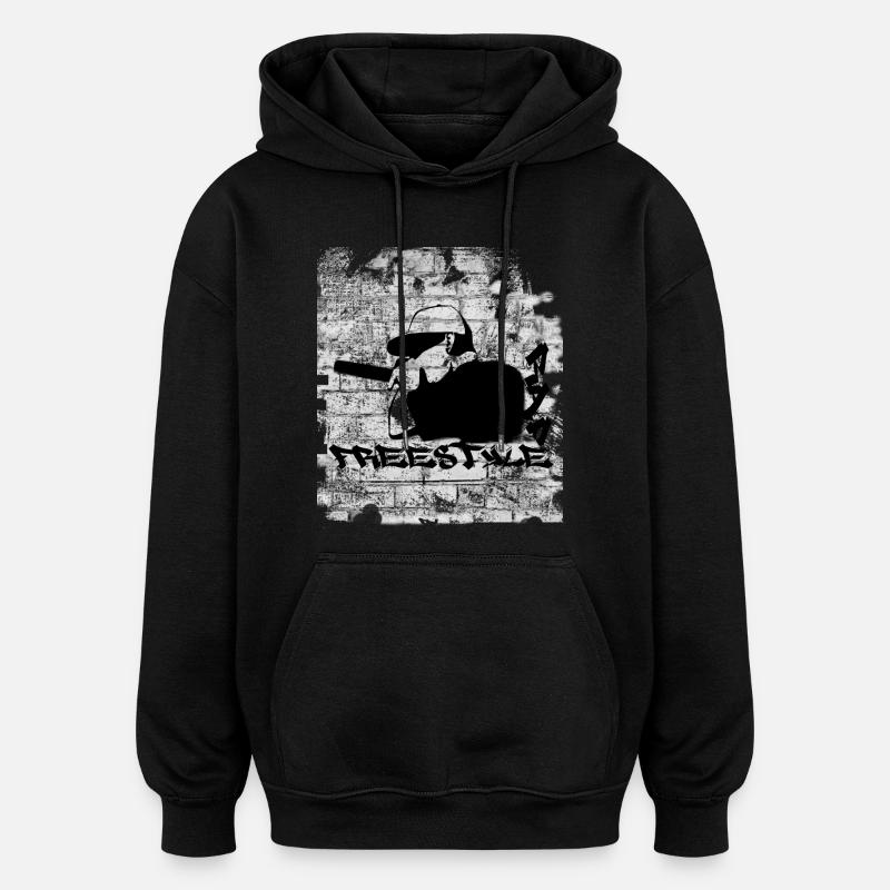 FREESTYLE RAP - Sweat à capuche oversize unisexe - noir