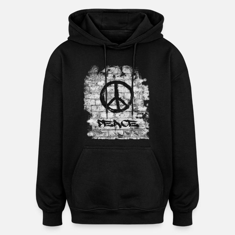 Peace - Oversized Unisex Hoodie - black