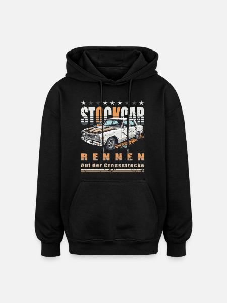 Course de stock-car - Sweat à capuche oversize unisexe - noir